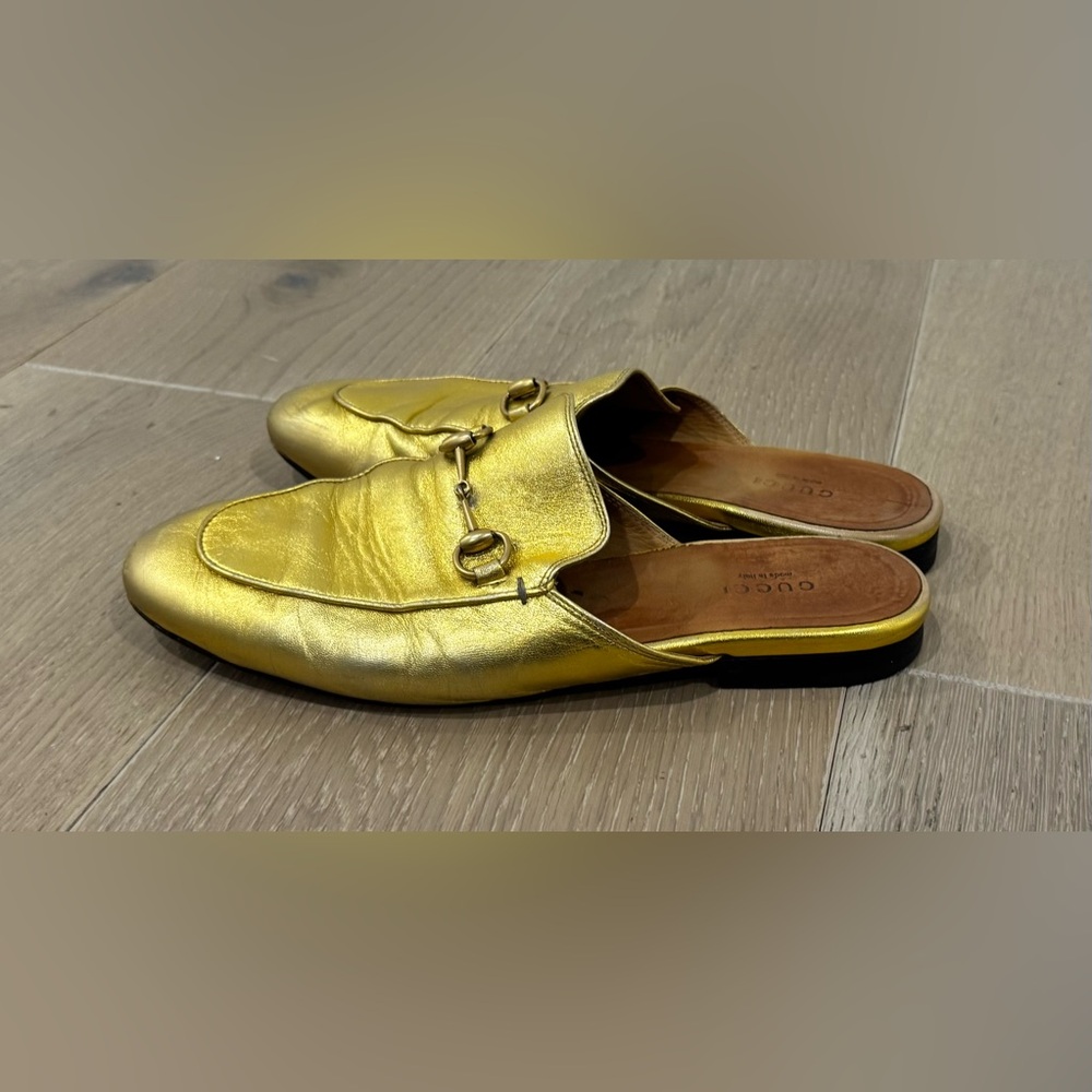 Gucci Women's Gold Mules - Picture 11 of 13